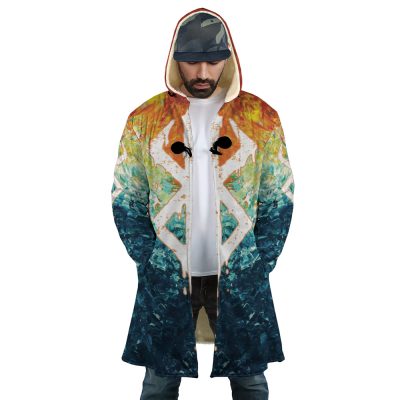 Black Swordman Guts Berserk AOP Hooded Cloak Coat FRONT Mockup - Berserk EU Store