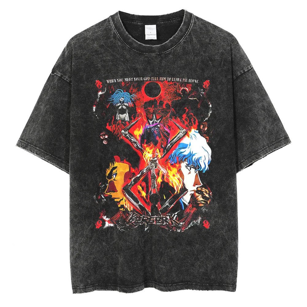 Berserk Vintage Manga Guts Washed T-shirt